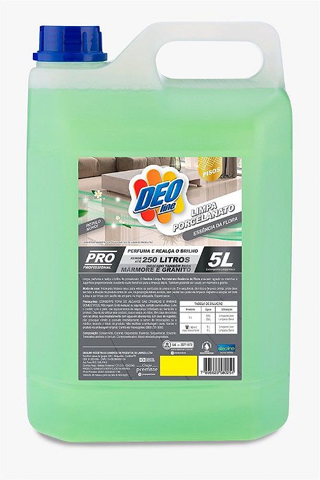 LIMPA PORCELANATO 1:20 ESSENCIA DA FLORA DEO LINE 5 L - REF.:160036-5