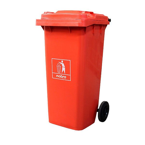 COLETORA PLASTICA 120L. C/RODAS (MOD. EUROPEU) LARANJA - NOBRE REF.:41372