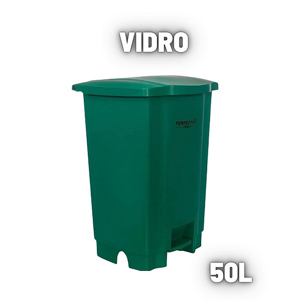 LIXEIRA VERDE 50L PEDAL PERFECT - REF.:972966