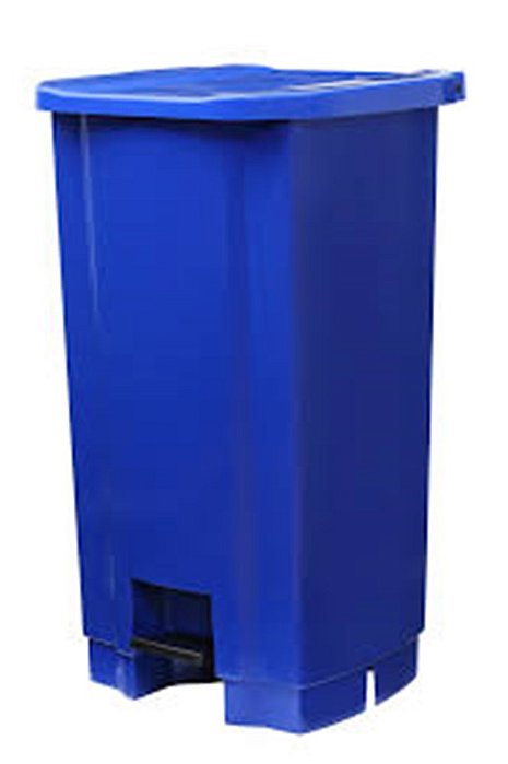 LIXEIRA AZUL 50L PEDAL PRETO TONK - REF.:2203071012