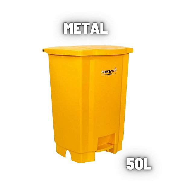 LIXEIRA AMARELO 50L PEDAL PERFECT - REF.:972966