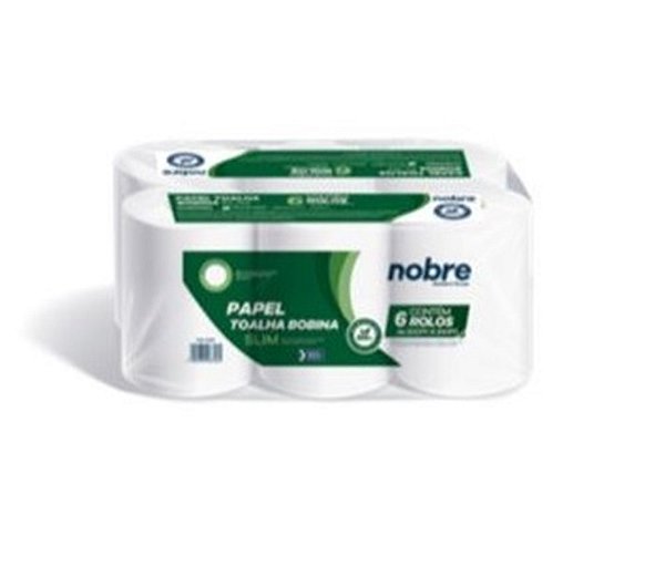 PAPEL TOALHA BOBINA C/6X0,20X200M (FARDO PLASTICO/CELULOSE VIRGEM) SLIM - NOBRE REF.:63962