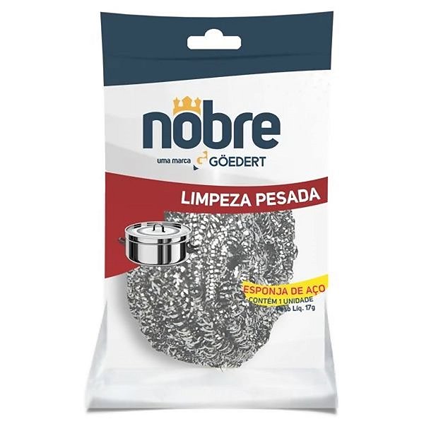 ESPONJA DE ACO INOX LIMPEZA PESADA NOBRE REF.:31225