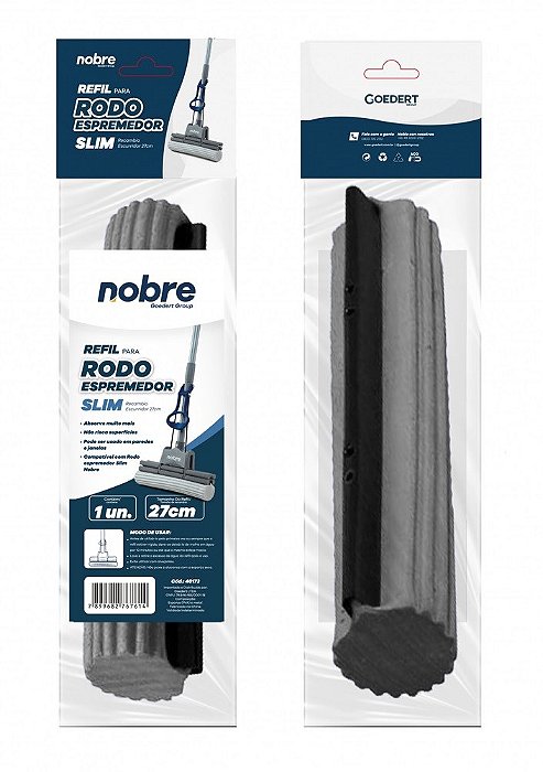 REFIL DO RODO DE ESPUMA MAGICO 27CM. (C/ESPREMEDOR DUPLO) SLIM - NOBRE