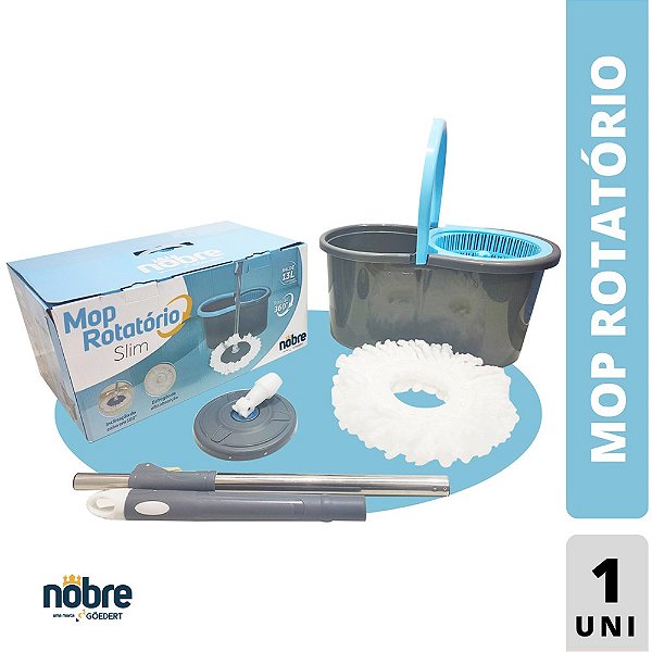 CONJUNTO MOP ROTATORIO SLIM (BALDE 13L C/CESTO PLASTICO E 1 REFIS, ROTARY MOP) - NOBRE REF.:41411