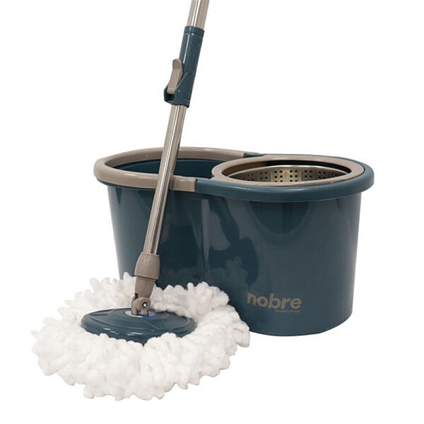 CONJUNTO MOP ROTATORIO (BALDE 13L C/CESTO INOX E 2 REFIS, ROTARY MOP STAINLESS STEEL) – NOBRE REF.:36876