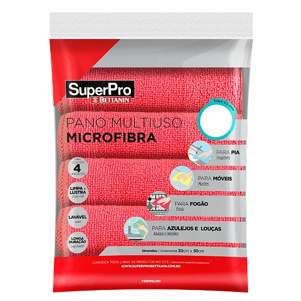 PANO MICROFIBRA MULTIUSO VERMELHO SUPERPRO REF.: SP9324VR