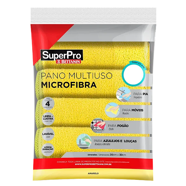 PANO MICROFIBRA MULTIUSO AMARELO SUPERPRO REF.: SP9324AM