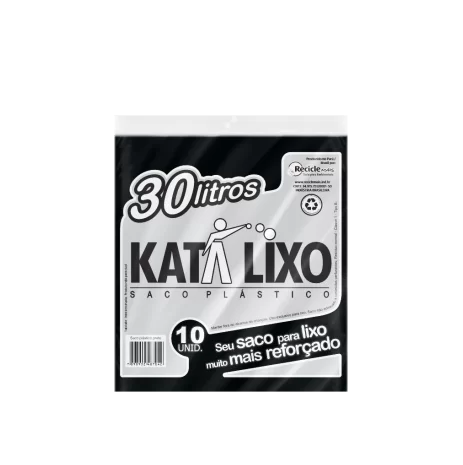 SACO P/LIXO 30LT (53x54x0,03) PRETO KATA LIXO PCT C/10UND