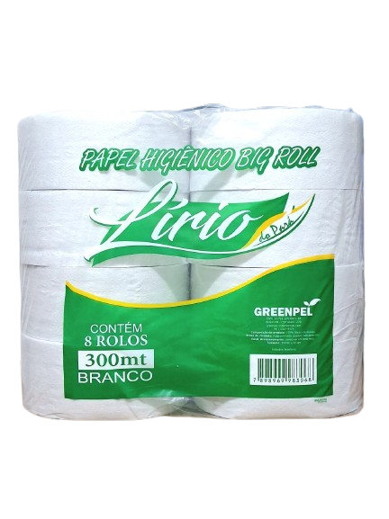 PAPEL HIGIENICO ROLAO BRANCO 8X300MTS - LIRIO REF.:9795