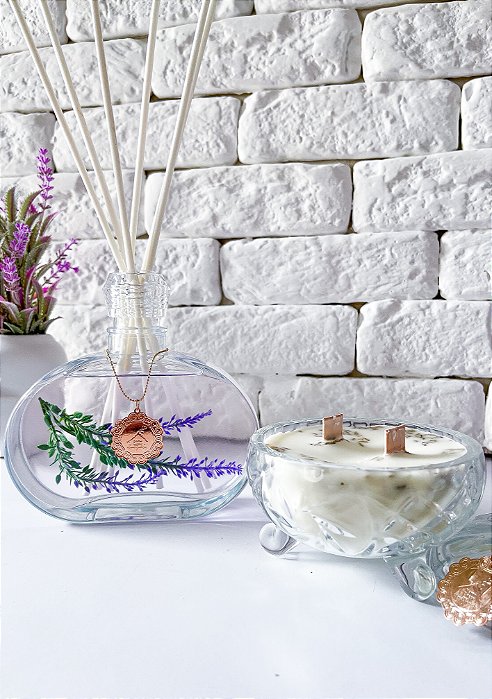 Kit Difusor e Vela Luxo Lavanda