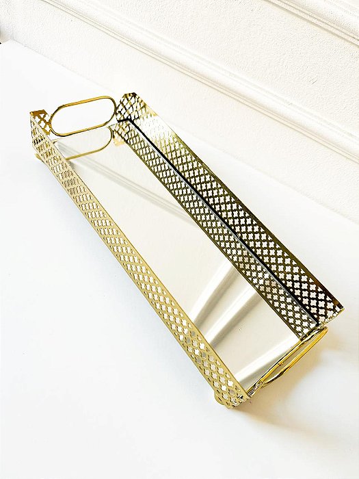 Bandeja Gênova Espelhada Dourada