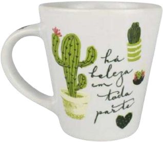 Caneca Branca Cactos