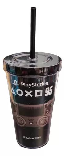 Copo com Canudo Playstation Original