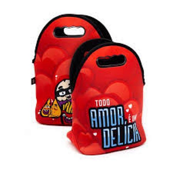Bolsa Neoprene Lancheira Todo Amor e Uma Delicia