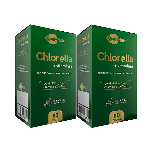 Kit 2 Chlorella 500mg 60 Cápsulas QualyNutri