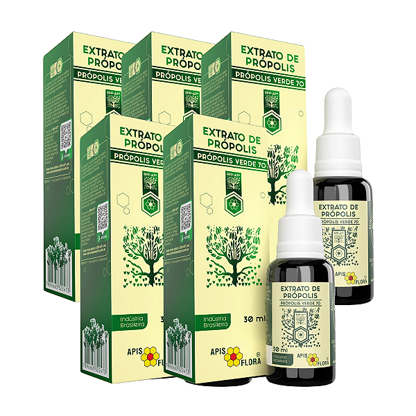 Kit 5 Extrato de Própolis Verde 70 Apis Flora 30ml