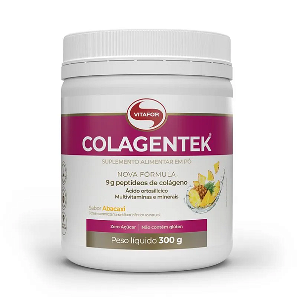 Colagentek - Colágeno Hidrolisado 300g Sabor Abacaxi Vitafor