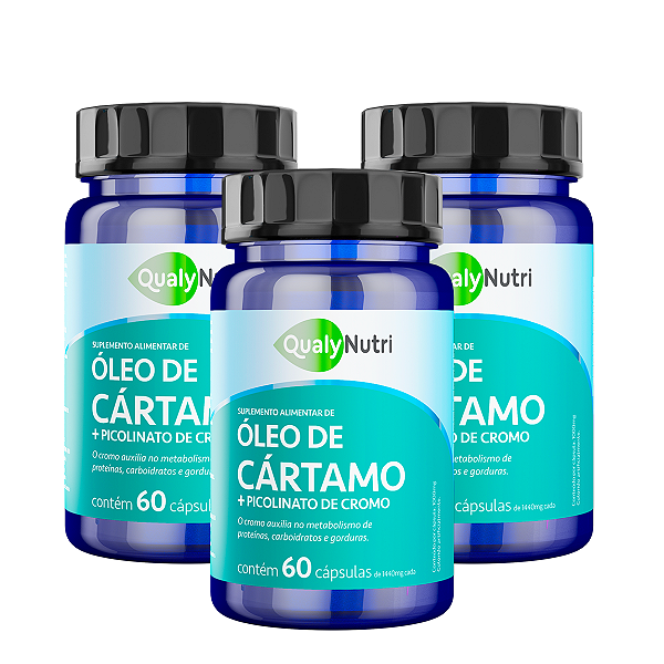 Kit 3 Óleo de Cártamo e Picolinato de Cromo 60 Cáps 1000mg