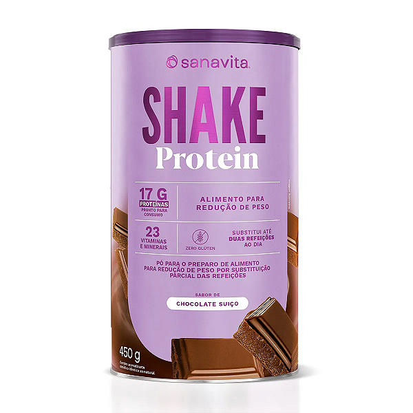Shake Protein 450g Sanavita Sabor Chocolate Suíço – Suplemento Proteico em Pó