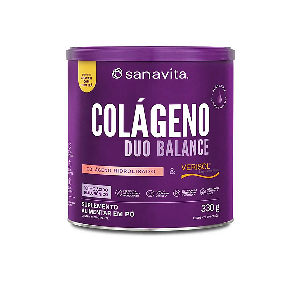 Colágeno DUO Balance Sanavita Abacaxi com Hortelã 330g – Suplemento em Pó