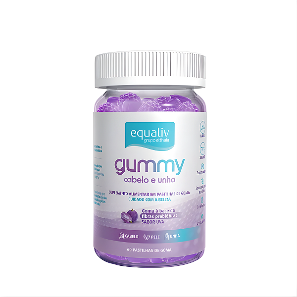 Equaliv Gummy Cabelos e Unhas – Vitaminas em Gomas 60 Unidades