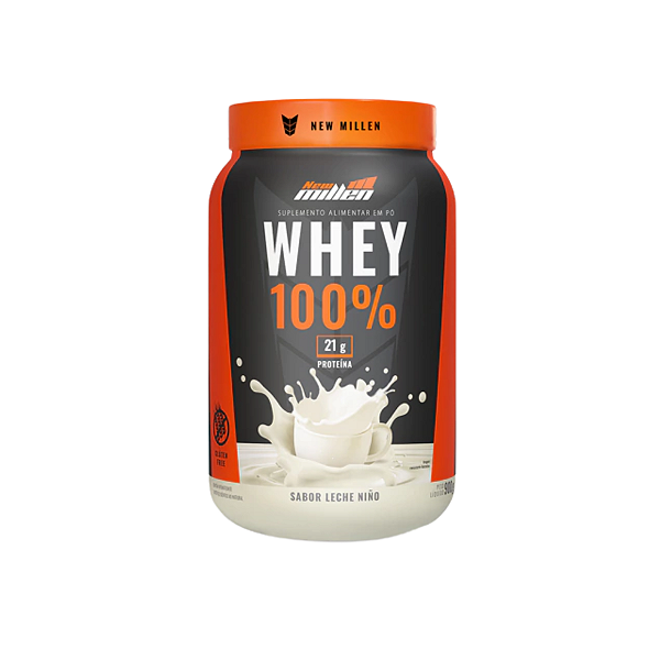 Whey 100% Leche Niño 900g New Millen Proteína Concentrada Sabor Cremoso