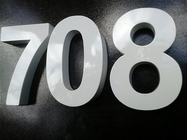 Número 30cm  Com Pintura Automotiva Cor (branco)