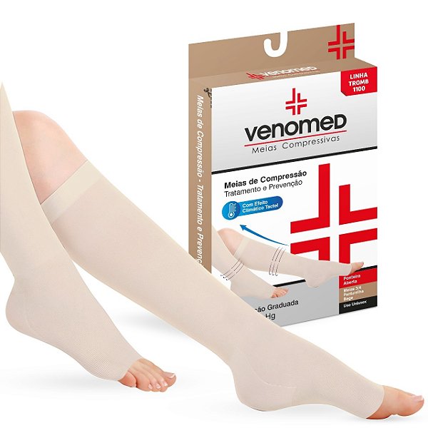Meias Antitrombo 3/4 - VENOMED 20/30 MMGH Ponteira Aberta - DVA34AM