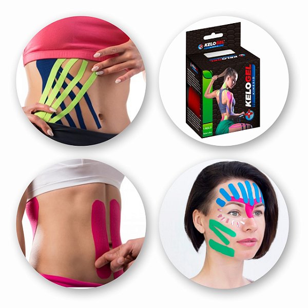 Fita Kinesio Tape Bandagem Elástica - Kelogel  -  5cmX5cm - 1 unidade - Preto