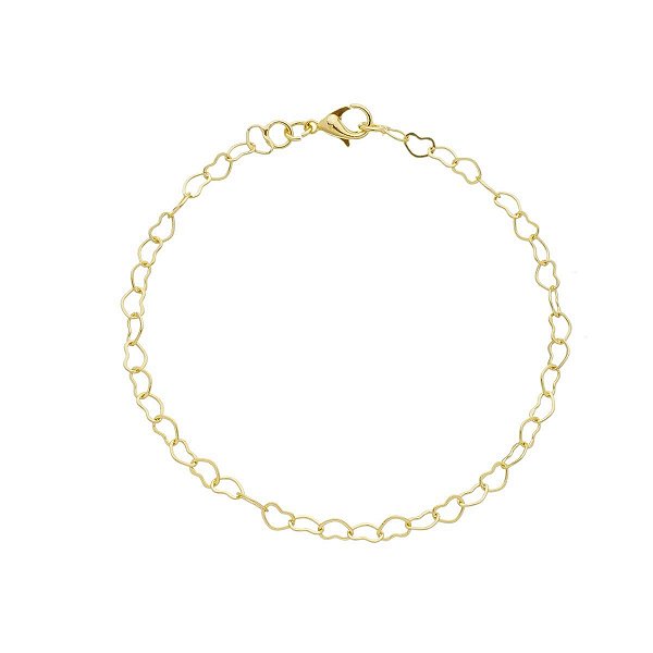 PULSEIRA BANHADA A OURO DE CORAÇÕES 18CM 4MM