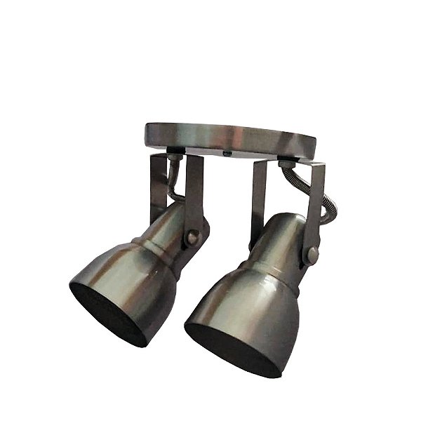 Spot Trilho Popular Aluminio Teto 2 Luzes E27 Bivolt Lumini Lab - Incolor Verniz