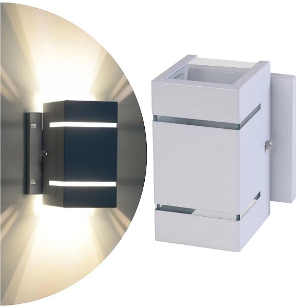 Arandela Catarina Aluminio 2 Fachos 2 Frisos Parede G9 1 Luz Lumini Lab