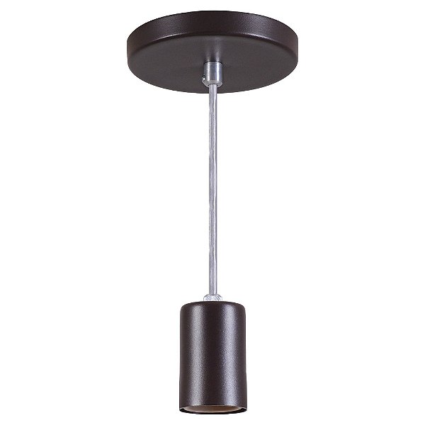 Pendente Copinho Aluminio Teto E27 1 Luz Lumini Lab - Marrom Fosco