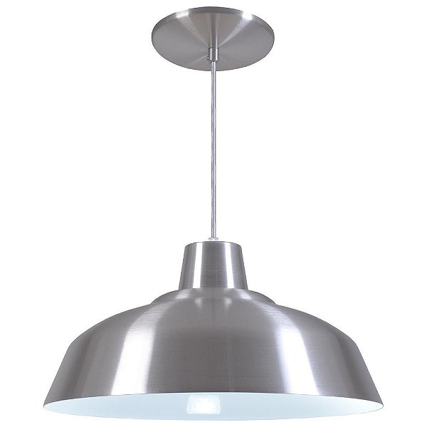Pendente Sino Aluminio Teto E27 1 Luz Lumini Lab - Incolor V* - Branco B