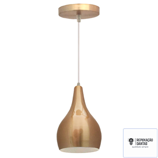 Pendente Nepal Aluminio Teto E27 1 Luz Lumini Lab - Laranja C* - Branco B