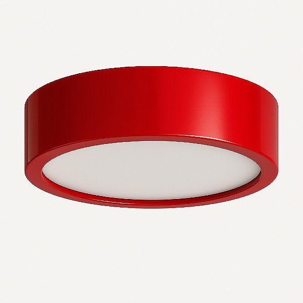Plafon D200 Aluminio Teto E27 1 Luz Lumini Lab - Vermelho Brilhante