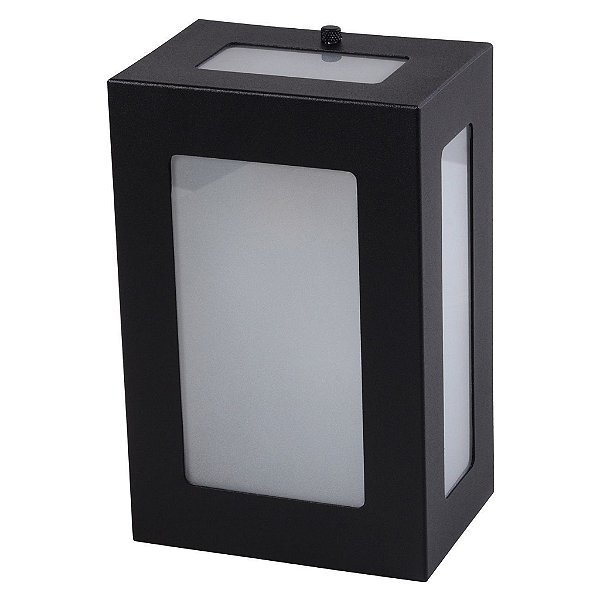 Arandela Retangular Aluminio 5 Fachos Parede E27 1 Luz Lumini Lab - Preto Microt