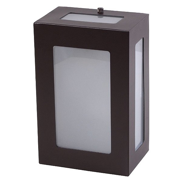 Arandela Retangular Aluminio 5 Fachos Parede E27 1 Luz Lumini Lab - Marrom Fosco