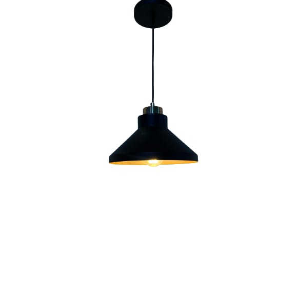 Pendente Aurora Aluminio Teto E27 1 Luz Lumini Lab - Preto B - Verniz C