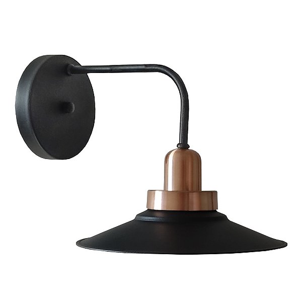 Arandela Show Aluminio Parede E27 1 Luz Lumini Lab - Preto M - Verniz C