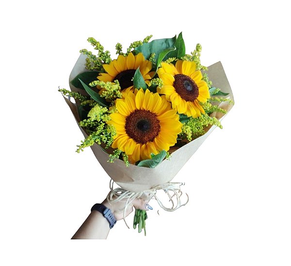 Buquê de Girassol - Modelo Trio Pop