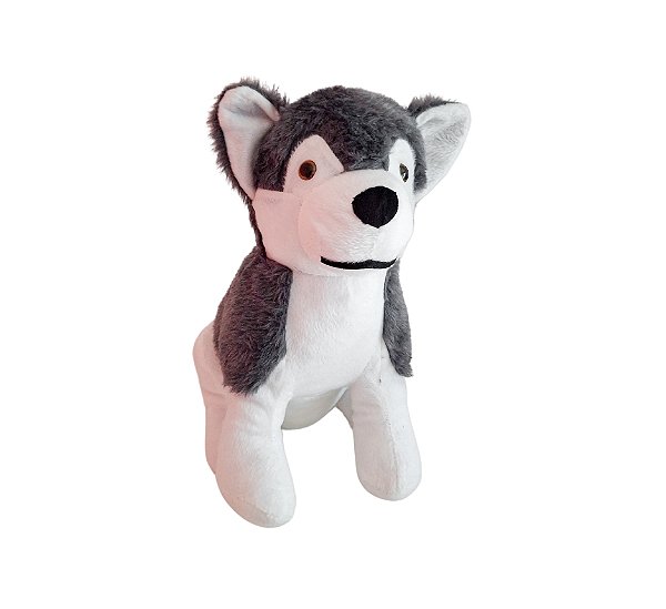 Pelúcia Husky Siberiano Sentado  Tamanho M2 (35 cm)