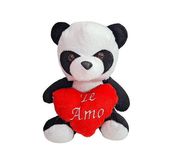 Urso de Pelúcia Panda P2 com Coração Te Amo