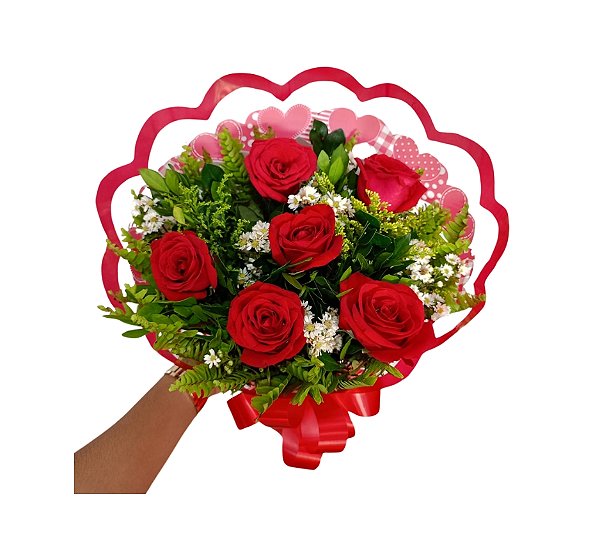 Buquê Master de Rosas Vermelhas - Modelo Encanto Vibrante