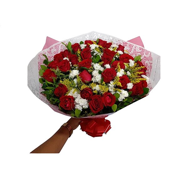 Buquê de Rosas Vermelhas - Modelo Majestade Rubra