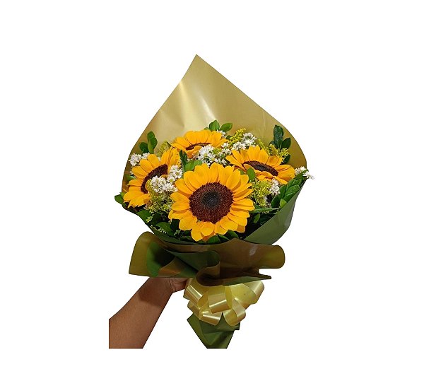 Buquê de Girassol Clássico  Modelo Quarteto Pop