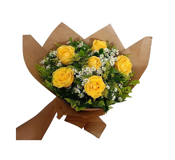 Buquê de Rosas Amarelas  Modelo Master Francês