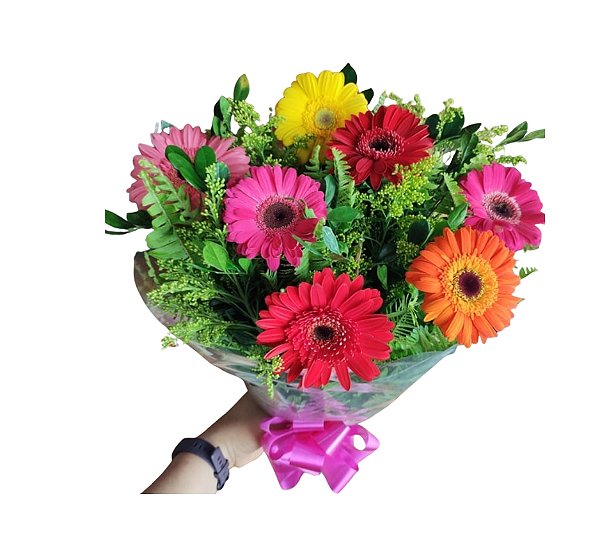 Buquê de Gérberas - Modelo Mix Cores Médio