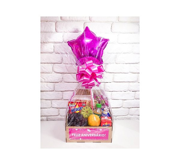 Cesta de Café da Manhã Para Aniversário - Modelo Pop 2 (Feminina)